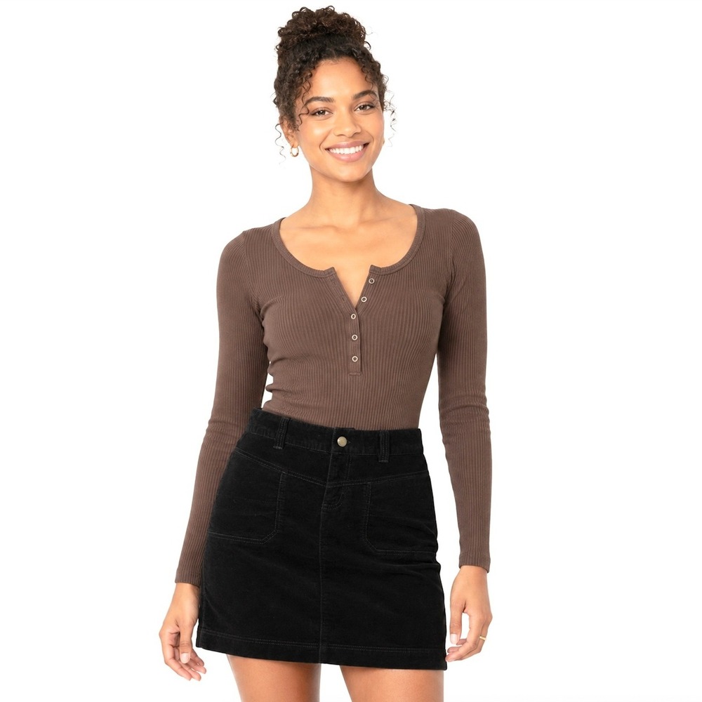 Athleta Black Corduroy Mini Skirt Casual Short Skirt SIZE 10